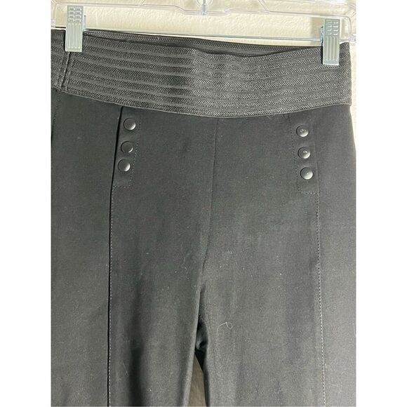 Zara Basic womens pull on high waist black skinny pants button accent Size S - Picture 3 of 11